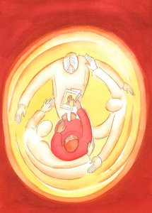 Realizados no amor das Três Pessoas Divinas, podemos interceder pelos outros, 2004 (w - c no papel) de Elizabeth Wang