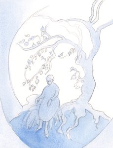 Eu vi um caramanchão de folhas dentro da alma. Ele disse que tinha sido preparado por todas as dores de cabeça que aceitei e por minhas orações, 2000 (w - c no papel) de Elizabeth Wang