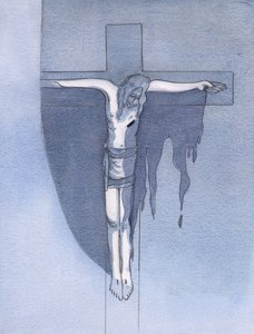 Eu vi que o grande derramamento da graça de Deus foi possibilitado pela oferta sangrenta do corpo partido no Calvário de 2000 (w - c no papel) de Elizabeth Wang