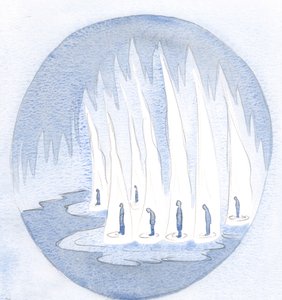 Eu vi que santuários sagrados e gloriosos nós somos, iluminados por Sua graça, através de nossas Sagradas Comunhões, 2000 (w - c no papel) de Elizabeth Wang