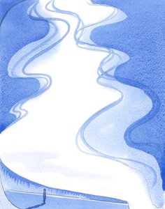 Tive um vislumbre, através do Abismo, da infinita glória e majestade de Deus, a Santíssima Trindade, 2002 (w - c no papel) de Elizabeth Wang