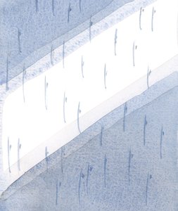 À luz do entardecer, cada criatura, pairando em seu devido lugar, e em movimentos maravilhosos, ecoava a dança majestosa dos anjos no céu, 2000 (w - c no papel) de Elizabeth Wang
