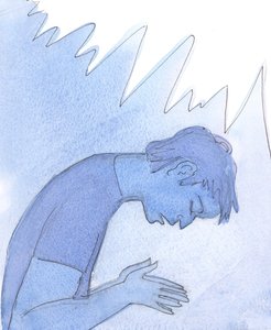É um momento terrível, quando uma pessoa que morre encontra Deus, e admite que foi colocada na terra para amar e servir a Deus e encontrar nele a verdadeira alegria, 2004 (w - c no papel) de Elizabeth Wang
