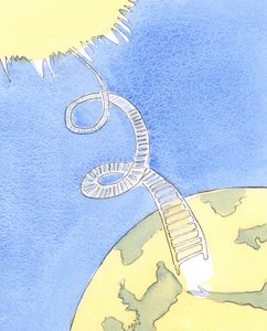 É como se houvesse uma longa escada em espiral do céu à terra, 2004 (w - c no papel)