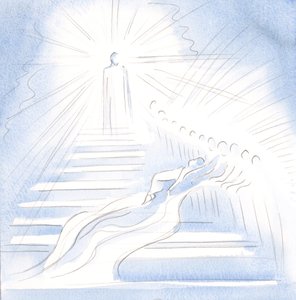 Jesus desceu do céu para me saudar na comunhão e me levar para casa, 2000 (w - c no papel) de Elizabeth Wang