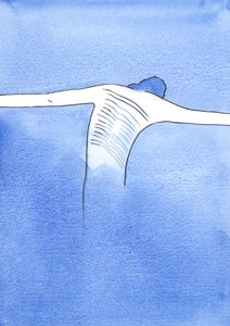 Assim como Cristo suportou o sofrimento como castigo pelos outros, assim é conosco, que podemos ajudar outras almas pela nossa aceitação paciente do sofrimento, 2002 (w - c no papel) de Elizabeth Wang