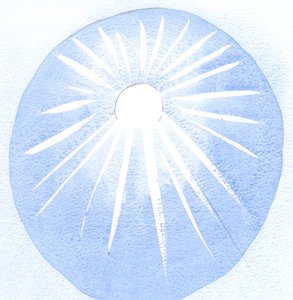 Quem é grato pelo sol é grato pelo seu calor e luz, por isso quem ama a Deus também deve amar a vontade de Deus., 2001 (w - c no papel) de Elizabeth Wang