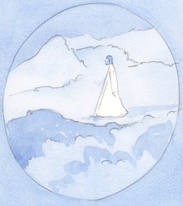 Aquele que ama e serve a Cristo pode &39;tocar&39; cada momento da vida de Cristo e pode compartilhar até mesmo Suas jornadas pelo deserto, 2002 (w - c no papel) de Elizabeth Wang