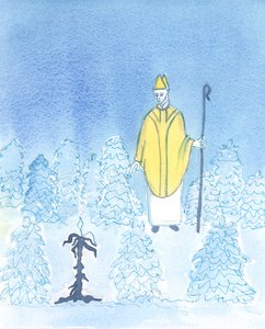 Somente um bispo que vai entre seu povo pode ver quais &39;plantas&39; em seu jardim não são saudáveis, mas doentes, 2003 (w - c no papel) de Elizabeth Wang