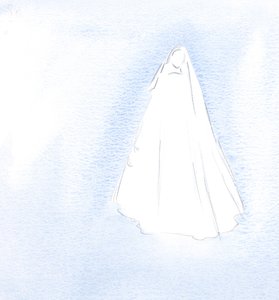 Nossa Senhora não falou em penitência; ela conhecia os segredos de todo o meu coração, que eu havia mostrado a Ela, há muito tempo., 2001 (w - c no papel) de Elizabeth Wang