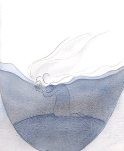 Nossas menores orações são bem-vindas, ouvidas e recompensadas por Deus, que é como um pai acariciando seu filho amado, 2001 (w - c no papel) de Elizabeth Wang