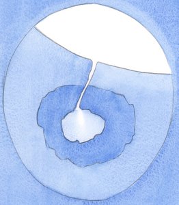 Nossa alma é como uma caverna escondida nas profundezas da terra. Suas paredes são de "rocha" sólida, o que é egoísmo. Faith makes a way &39;up&39;, 2002 (w - c no papel) de Elizabeth Wang