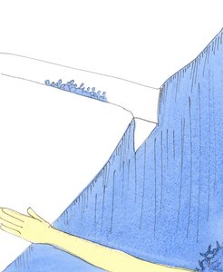 Pessoas que dizem que amam a Deus, mas que se recusam a fazer a Sua vontade, estão como se &39;se escondendo&39; longe da Sua vista, em um buraco escuro, 2004 (w - c no papel) de Elizabeth Wang
