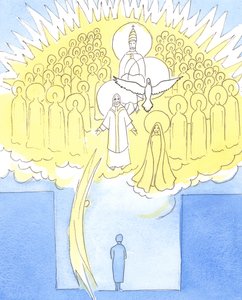 A oração pessoal, em nossa &39;sala secreta&39;, nunca é feita sozinha; por meio de Cristo estamos presentes com toda a companhia do Céu, 2004 (w - c no papel) de Elizabeth Wang
