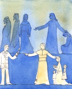 O Papa João Paulo II tem sido semelhante a Cristo ao falar sem medo a verdade sobre a moral, 2006 (w - c no papel) de Elizabeth Wang