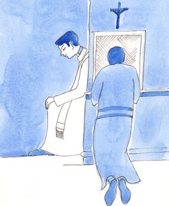 Os sacerdotes devem ser como Cristo, que convidou as pessoas a se arrependerem de seus pecados, 2003 (w - c no papel) de Elizabeth Wang