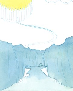 Desde a morte e ressurreição de Cristo, a "porta" escura da morte não traz terror para os amigos de Cristo, 2003 (w - c no papel) de Elizabeth Wang
