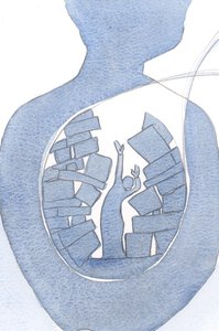Alguns corações estão tão confusos com desejos vãos que o louvor de Cristo não pode fluir de suas almas para o Pai., 2000 (w - c no papel) de Elizabeth Wang