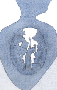 Alguns corações estão tão confusos com desejos vãos que o louvor de Cristo não pode fluir de suas almas para o Pai., 2000 (w - c no papel) de Elizabeth Wang