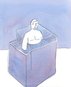 Algumas pessoas que vivem em pecado grave buscam deliberadamente o prazer ferindo os outros, agem como bestas selvagens ou, melhor, animais enlouquecidos, 2004 (w - c no papel) de Elizabeth Wang