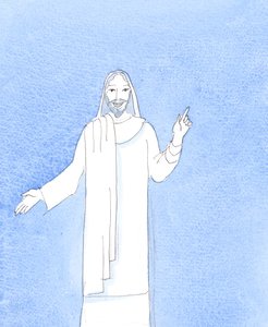 São Pedro falava de Cristo com fervor, alegria e total convicção, 2004 (aguarela sobre papel) de Elizabeth Wang