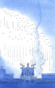 Os Louvores Divinos: Na Hora Santa, como dissemos: "Bendito seja Deus nos Seus Anjos e nos Seus Santos" - eles estiveram conosco, aos milhares, 2002 (w - c no papel) de Elizabeth Wang