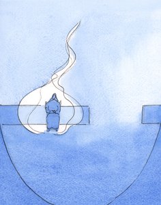 O Pai pode nos revestir de Sua glória. Sou uma chama viva, disse Ele, diante Dele, enquanto faço uma oração com Cristo, 2002 (w - c no papel) de Elizabeth Wang