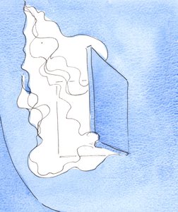 A Divindade foi mostrada como sendo o fogo ardente na própria entrada para a vida eterna, na &39;porta&39; para a glória, 2003 (w - c no papel) de Elizabeth Wang