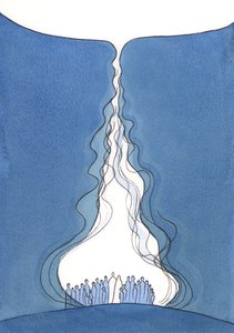 A Grande Chama da Oração., 2001 (w - c no papel) de Elizabeth Wang