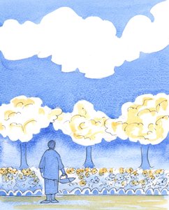 O Senhor é tão generoso em me dar muitas imagens para compartilhar que não preciso me preocupar em não conseguir parar para admirar cada uma, 2003 (w - c no papel) de Elizabeth Wang
