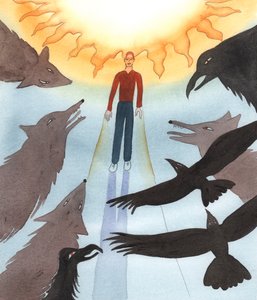 O maligno está trabalhando, fazendo tudo o que pode para assustar, perseguir ou devorar aqueles que desejam amar a Deus e fazer o bem, 2004 (w - c no papel) de Elizabeth Wang