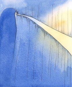 A jornada de fé leva à luz e à alegria, mas devemos ter cuidado para não cair na escuridão por descuido ou orgulho, 2004 (w - c no papel) de Elizabeth Wang