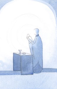 A luz de Cristo brilhou na Consagração., 2001 (w - c no papel) de Elizabeth Wang