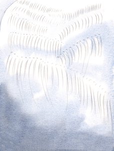 Aquele que se senta ou se ajoelha para a pura glória de Deus, verdadeiramente imita a obra e o propósito dos Anjos., 2001 (w - c no papel) de Elizabeth Wang