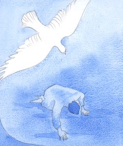 O mesmo Espírito que confortou a Cristo no Getsêmani pode nos consolar, 2002 (w - c no papel) de Elizabeth Wang