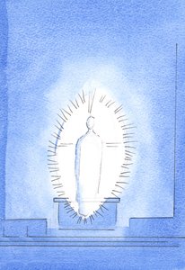 A visão da radiante e gloriosa Presença de Cristo foi o presente especial do Pai, para trabalho e testemunho, 2003 (w - c no papel) de Elizabeth Wang