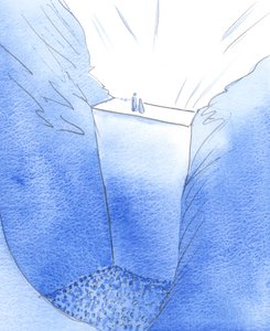 A parede do pecado, que nos separa de Deus, é escalada apenas por Cristo, que está com Sua mãe. Só Ele pode nos ajudar a alcançar a Glória do Céu, 2002 (w - c no papel) de Elizabeth Wang