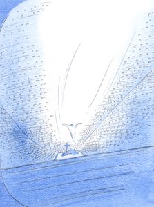 Toda a Igreja está reunida em torno do lugar central do Sacrifício: a Igreja do céu, da terra e do purgatório, 2002 (w - c no papel) de Elizabeth Wang
