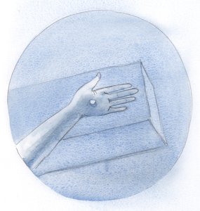 "Isso é o que o amor significa". Cristo explicou que amar, verdadeiramente, é dar-se pelo outro, até crucificar o coração., 2000 (w - c no papel) de Elizabeth Wang