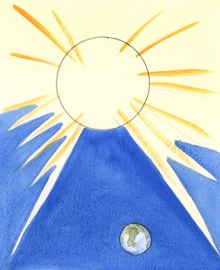 Aqueles que se recusam a seguir o caminho seguro para o Céu acabarão por definhar, longe da luz do Céu, nas profundezas do Abismo escuro - por sua própria escolha livre e trágica, 2003 (w - c no papel) de Elizabeth Wang