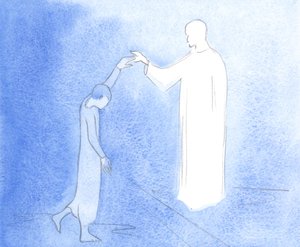 Deixar-se conduzir por Cristo, pelo Seu Espírito, é ser como uma dançarina que confia no seu parceiro para guiar todos os seus movimentos, 2001 (w - c no papel) de Elizabeth Wang