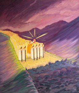 Caminhamos na Sagrada Tradição, guiados pelas Sagradas Escrituras e pelo Ensino da Igreja, 2001 (óleo a bordo) de Elizabeth Wang