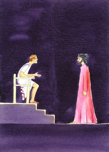 "O que é verdade" disse Pilatos a Jesus, 2001 (w - c no papel) de Elizabeth Wang