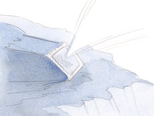 Quantas portas de aço algumas almas têm, não admitindo o Espírito, presas por sua própria vontade em seus próprios reinos-caixão., 2001 (w - c no papel) de Elizabeth Wang