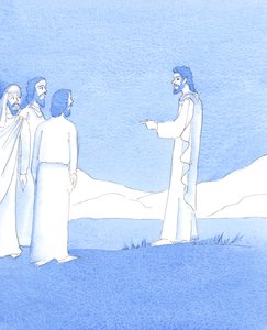 Quando Cristo ensinou aos seus discípulos as "Bem-aventuranças", estava a falar de perfeição, 2005 (aguarela sobre papel) de Elizabeth Wang