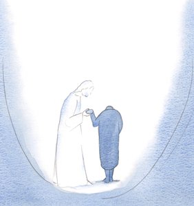 Quando me curvei a Ele, em Comunhão, Ele me levantou, 2000 (w - c no papel) de Elizabeth Wang