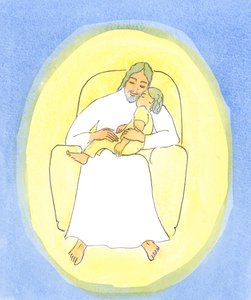 Quando um amigo de Cristo O recebe na Sagrada Comunhão, mas está muito doente e cansado para orar, ela pode ter certeza de que Cristo a está &39;segurando&39; em Seu amoroso cuidado, assim como faria com uma criança doente., 2004 (w - de Elizabeth Wang
