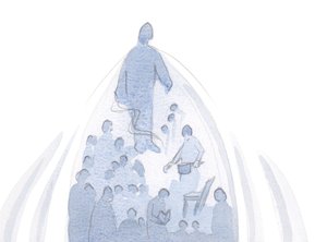 Quando uma alma oferece tudo, em homenagem ao Pai, tudo nessa vida é puxado para cima, por Deus para Si mesmo., 2001 (w - c no papel) de Elizabeth Wang