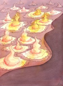 Quando alguém sai decididamente para servir a Deus, ele ou ela é conduzido por um caminho firme, 2002 (w - c no papel) de Elizabeth Wang