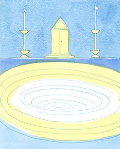 Quem ama e confia em Deus, e permanece fiel a Ele, é atraído para o Seu coração com a mesma certeza de alguém levado para o centro de um redemoinho, 2003 (w - c no papel) de Elizabeth Wang